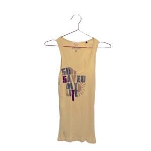 LA Denim Ribbed Yellow Tank Top - Size Small